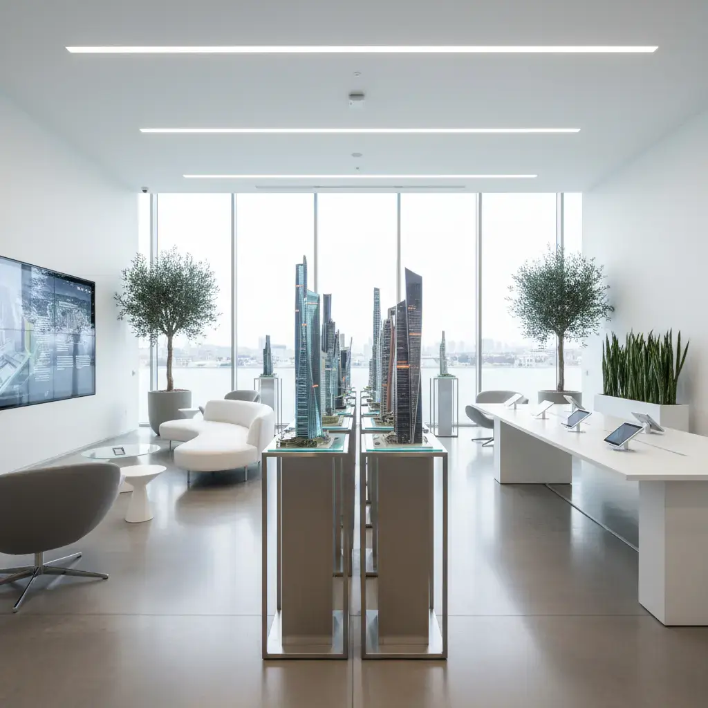 Interior do Showroom Tower Build